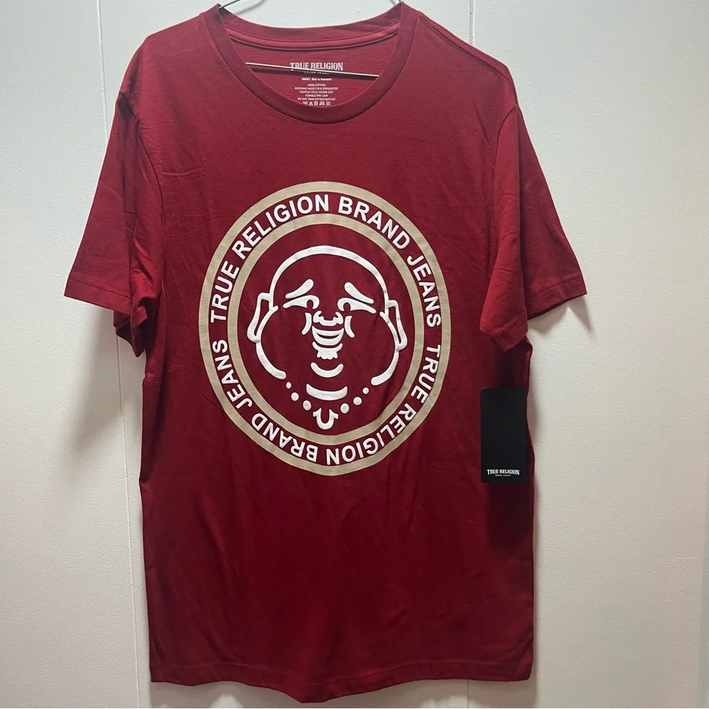 True Religion Men's‎ Graphic T Shirt Men's Size Medium Short Sleeve Red NEW